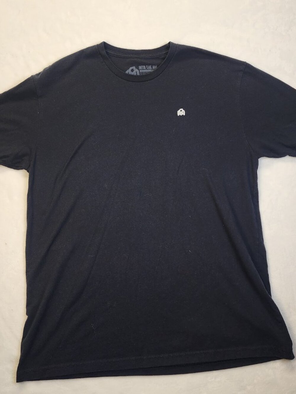 INTO THE AM Mens Black Short Sleeve White Logo T-Shirt Soft Material